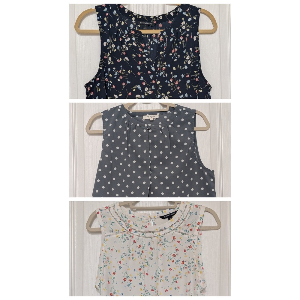 Women's Sleeveless Blouse Pack - Floral & Polka Dot Tops
